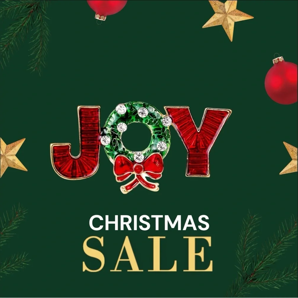 Festive 'JOY' Christmas‎ Brooch